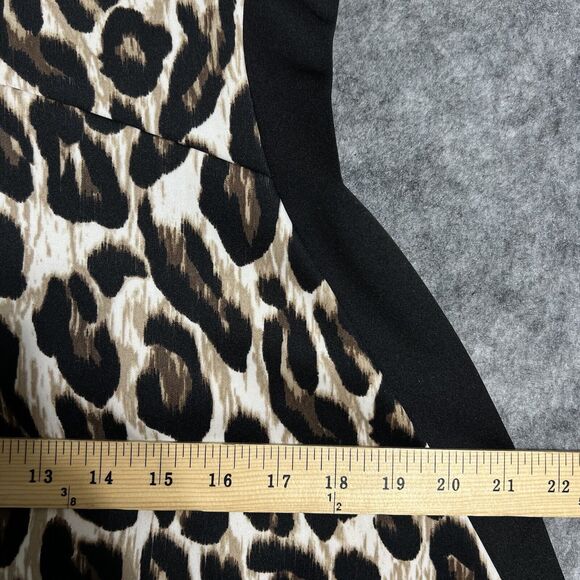 Vince Camuto Scuba Leopard Animal Print Dress Women's 8 Fit and Flare Multi - Picture 8 of 16